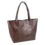 Сумка кожаная женская S030202-brown кайман коричневая