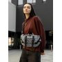 Велика жіноча поясна сумка бананка Sambag DynamicDart тканева принт "Cube"