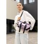 Большая женская поясная сумка бананка Sambag DynamicDart тканевая принт "Blush Drop"