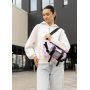 Велика жіноча поясна сумка бананка Sambag DynamicDart тканева принт "Blush Drop"