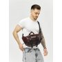 Большая кожаная мужская поясная сумка бананка Sambag dynamicdart марсала