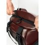 Большая кожаная мужская поясная сумка бананка Sambag dynamicdart марсала