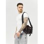 Большая кожаная мужская поясная сумка бананка Sambag dynamicdart марсала
