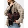 Большая кожаная женская поясная сумка бананка Sambag dynamicdart марсала