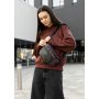 Большая женская сумка на пояс бананка Sambag Tirso Max черная принт