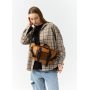 Велика шкіряна жіноча поясна сумка бананка Sambag DynamicDart руда