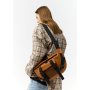 Велика шкіряна жіноча поясна сумка бананка Sambag DynamicDart руда