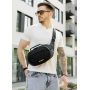 Сумка через плечо бананка Sambag Flex черная тканевая