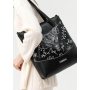 Сумка Sambag Shoper NOVA чорна з принтом "Bloom"
