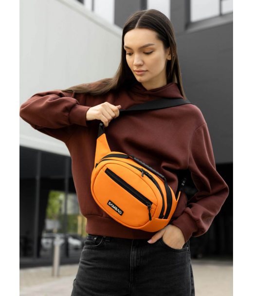 Сумка через плече жіноча бананка Sambag Flex помаранчева
