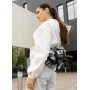 Велика жіноча поясна сумка бананка Sambag DynamicDart тканева з принтом
