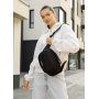 Женская сумка через плечо бананка Sambag Flex черная тканевая