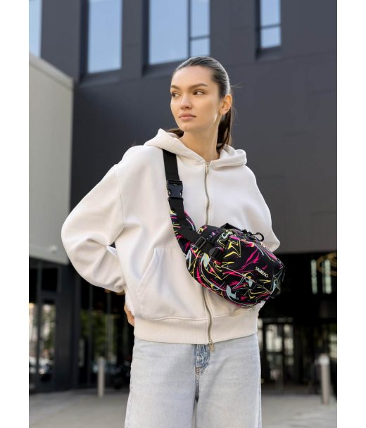 Жіноча сумка через плече бананка Sambag Flex Pro принт "ABSTRACT"