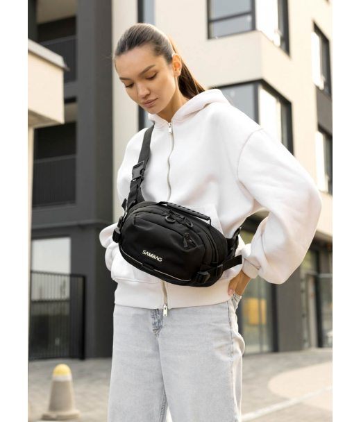 Жіноча сумка через плече бананка Sambag Flex Pro чорна
