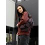 Большая женская поясная сумка бананка Sambag DynamicDart черная тканевая принт