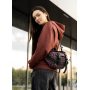 Большая женская поясная сумка бананка Sambag DynamicDart черная тканевая принт