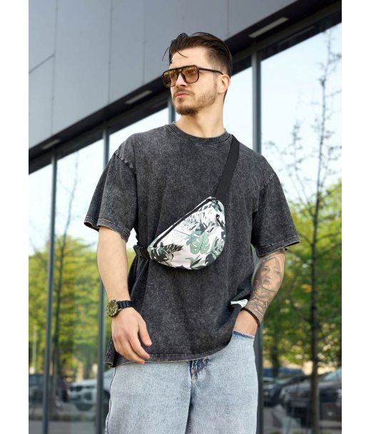 Сумка на пояс бананка Sambag Urban SKHm принт "Leaves"