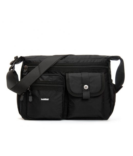 Сумка Мужская На Плечо нейлон Lanpad 26001 black почтальон