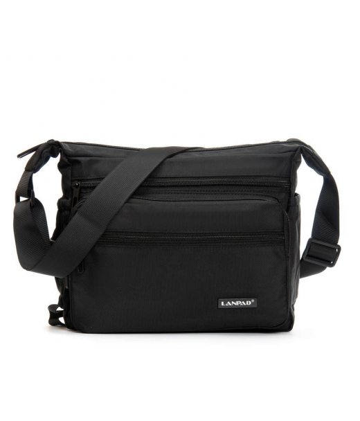 Сумка Мужская На Плечо нейлон Lanpad 8659 black почтальон