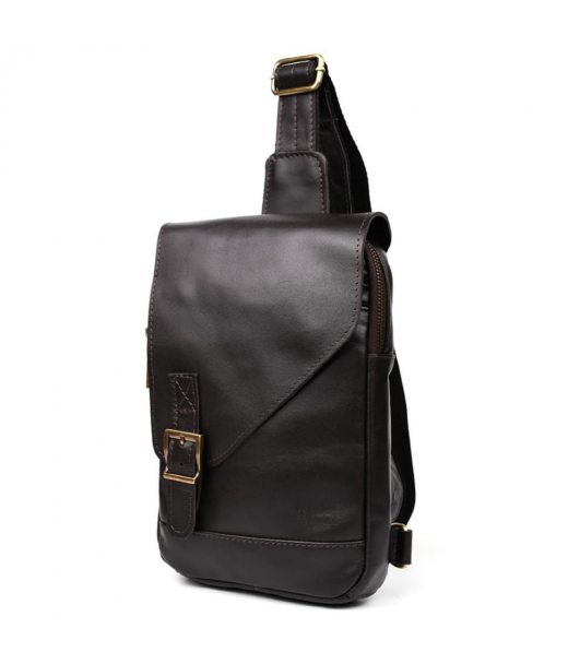 Мужской кожаный рюкзак слинг GX-6403-4lx TARWA коричневая