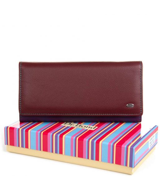Кошелек Rainbow Женский кожа DR. BOND WRS-501-2 wine red