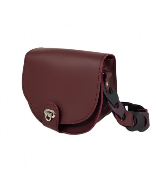 Сумка женская "Кенди" ремень-плетение натуральная кожа, бургунди