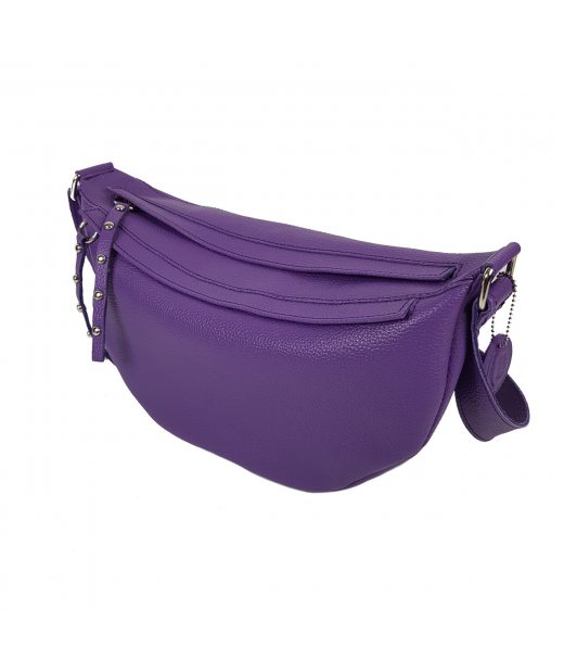 Сумка женская бананка "Джой" натуральная кожа, фиолетовый флотар Сумка женская бананка "Джой" натуральная кожа, фиолетовый флотар