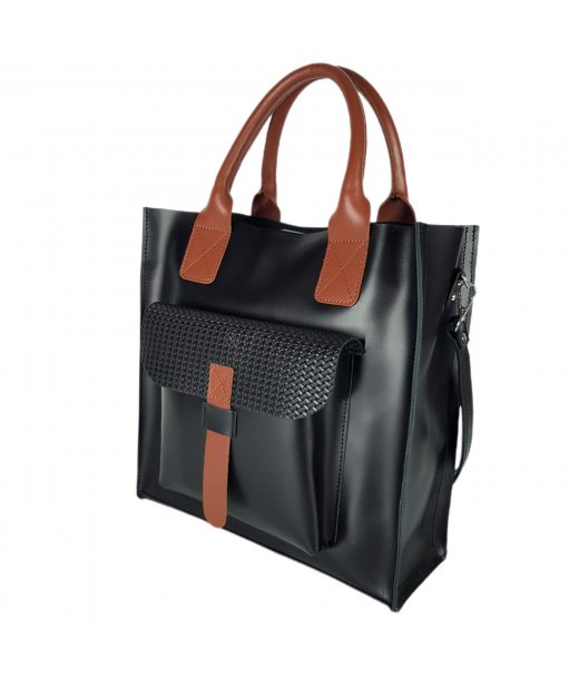 Сумка женская "ГАРДА" натуральная кожа, черная матовая комбинированная Сумка женская "ГАРДА" натуральная кожа, черная матовая комбинированная