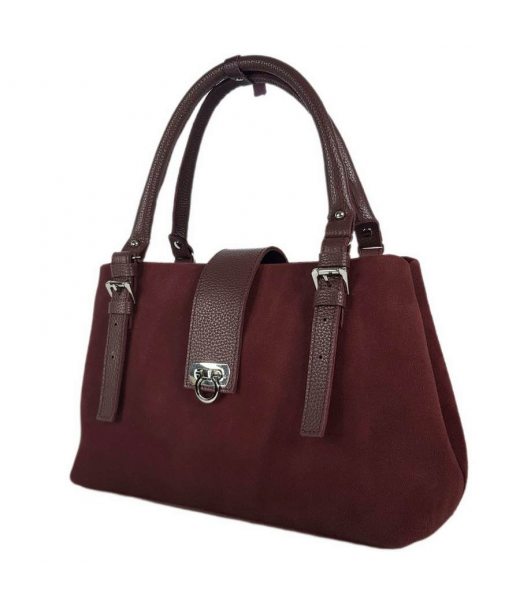 Сумка женская "Луиза" натуральная кожа, бордовая (бургунди), замш Сумка женская "Луиза" натуральная кожа, бордовая (бургунди), замш