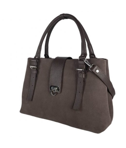 Сумка женская "Луиза" натуральная кожа, коричневая (капучино), замш Сумка женская "Луиза" натуральная кожа, коричневая (капучино), замш