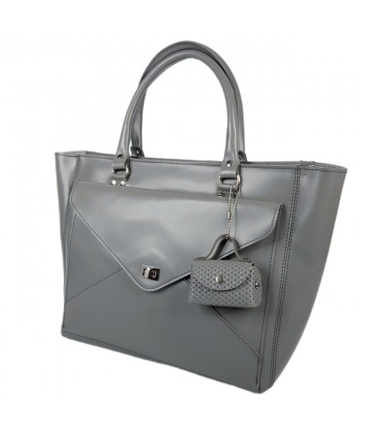 Сумка женская "Бона" натуральная кожа, серая матовая Сумка женская "Бона" натуральная кожа, серая матовая