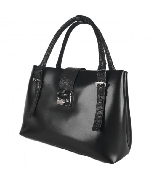 Сумка жіноча "Луіза" натуральна шкіра, черная матовая