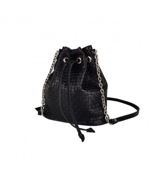 Сумка женская "Бэль" натуральная кожа, черная плетение венетто Сумка женская "Бэль" натуральная кожа, черная плетение венетто
