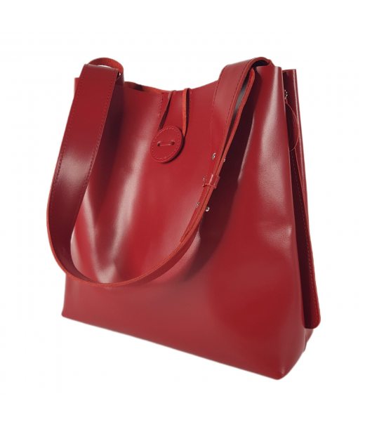 Сумка-шопер "Барбара" натуральная кожа, красная матовая Сумка-шопер "Барбара" натуральная кожа, красная матовая
