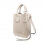 Сумка жіноча "Амелі"" натуральна шкіра, слонова кістка з тисненням венето