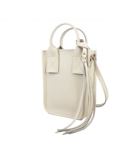 Сумка женская "Амели"" натуральная кожа, слоновая кость с тиснением плетенка Сумка женская "Амели"" натуральная кожа, слоновая кость с тиснением плетенка