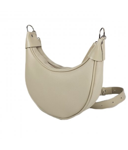 Сумка жіноча "Селена" натуральна шкіра ,слонова кістка з тисненням під рептилію