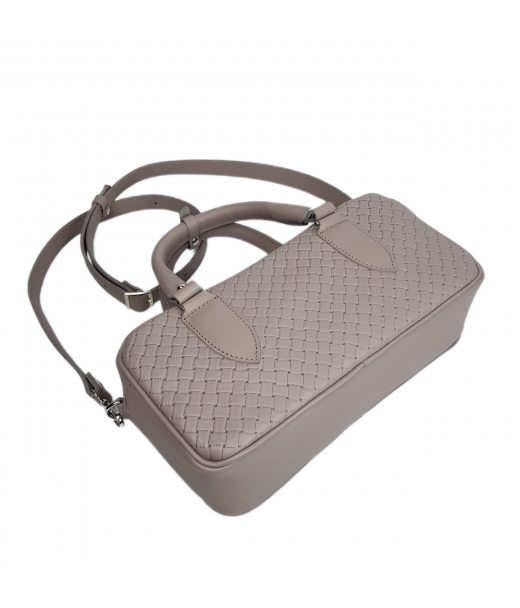 Сумка жіноча "Бріджит" натуральна шкіра, колір сіро-бузкова , тиснення вінето Сумка жіноча "Бріджит" натуральна шкіра, колір сіро-бузкова , тиснення вінето