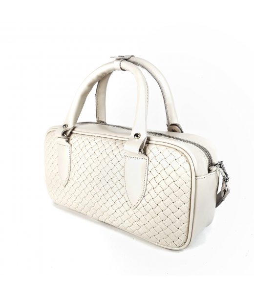 Сумка жіноча "Бріджит" натуральна шкіра, колір слонова кістка , тиснення вінето Сумка жіноча "Бріджит" натуральна шкіра, колір слонова кістка , тиснення вінето