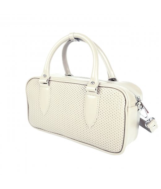 Сумка жіноча "Бріджит" натуральна шкіра, колір слонова кістка , тиснення плетінка Сумка жіноча "Бріджит" натуральна шкіра, колір слонова кістка , тиснення плетінка