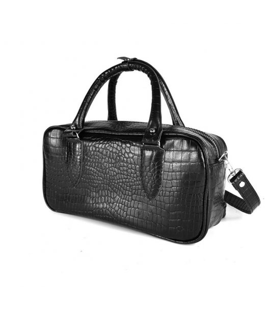 Сумка жіноча "Бріджит" натуральна шкіра, чорний , тиснення під крокодил Сумка жіноча "Бріджит" натуральна шкіра, чорний , тиснення під крокодил