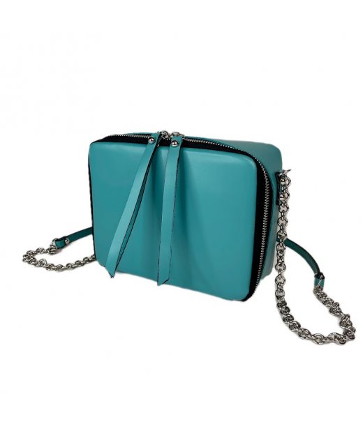 Сумка женская "КВАДРО" натуральная кожа, бирюзовая матовая Сумка женская "КВАДРО" натуральная кожа, бирюзовая матовая