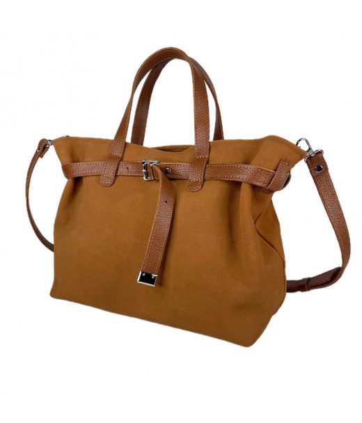 Сумка женская "Хлоя-плюс" натуральная кожа, рыжая флотарь/замш Сумка женская "Хлоя-плюс" натуральная кожа, рыжая флотарь/замш