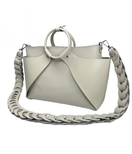 Сумка женская "РОНДА" натуральная кожа, белая матовая с плетенкой и с плетеным ремнем Сумка женская "РОНДА" натуральная кожа, белая матовая с плетенкой и с плетеным ремнем