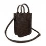 Сумка жіноча "Амелі"" натуральна шкіра, коричнева під крокодила