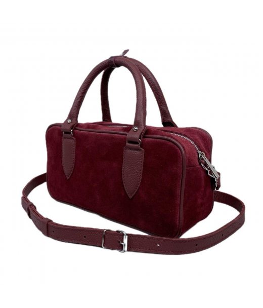 Сумка жіноча "Бріджит" натуральна шкіра, бордова замш Сумка жіноча "Бріджит" натуральна шкіра, бордова замш