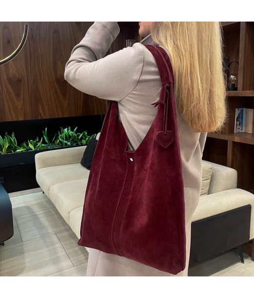 Сумка женская "Линда" натуральная кожа, бургунди  замш Сумка женская "Линда" натуральная кожа, бургунди  замш