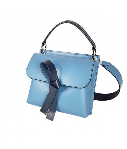 Сумка женская "Одри" натуральная кожа, голубая