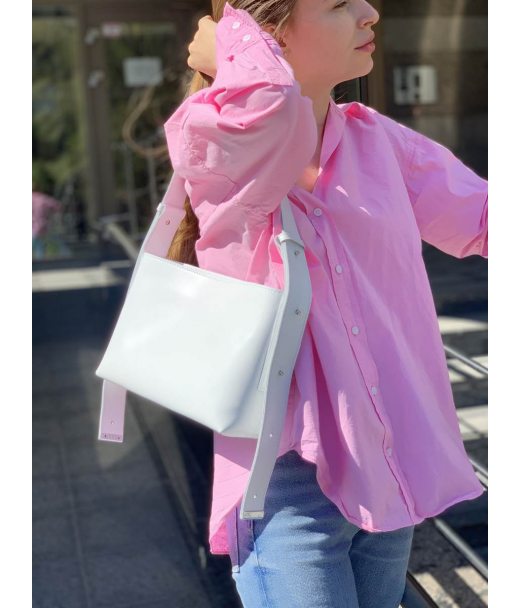 Сумка женская "Деми" натуральная кожа, белая матовая Сумка женская "Деми" натуральная кожа, белая матовая