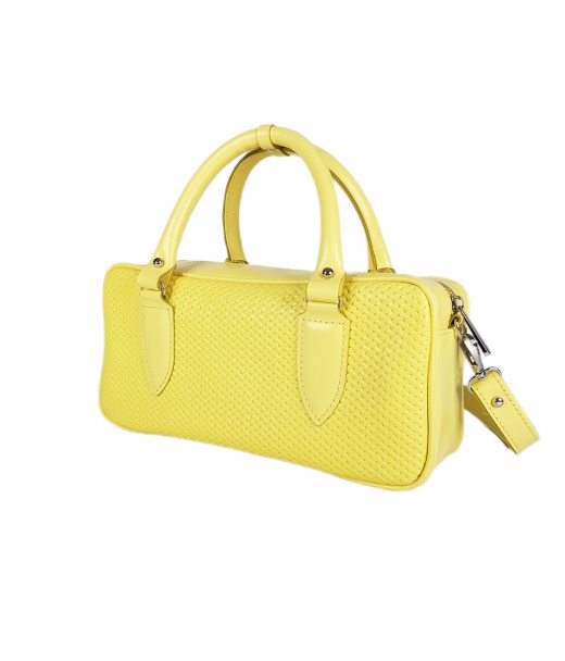 Сумка жіноча "Бріджит" натуральна шкіра, колір жовтий , тиснення плетінка Сумка жіноча "Бріджит" натуральна шкіра, колір жовтий , тиснення плетінка